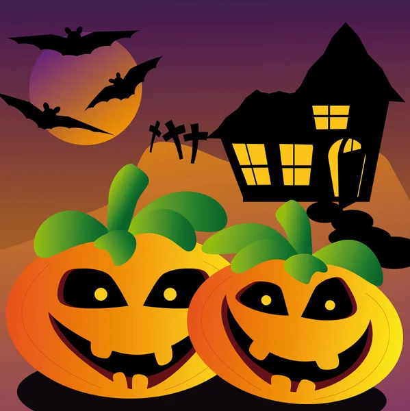 Evil halloween pumpkin — Stock Vector