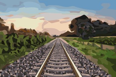 Rural railway track clipart