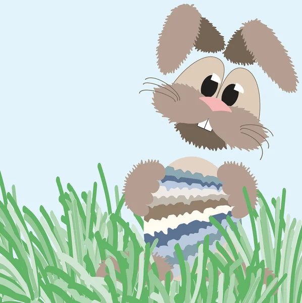 快乐蓬松柔和复活节兔子 — 图库矢量图片