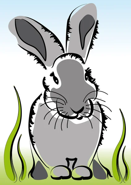 草の中の小さなウサギ — Stock vektor