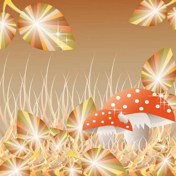 Pilze im Wald — Stockvektor