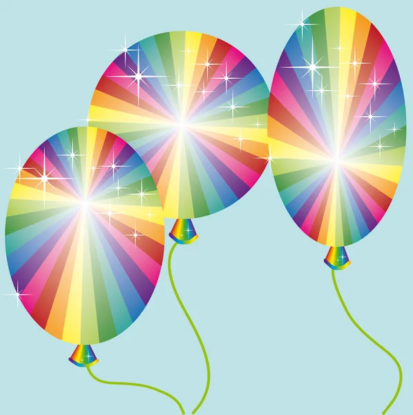Three rainbow colored balloons — Stock Vector