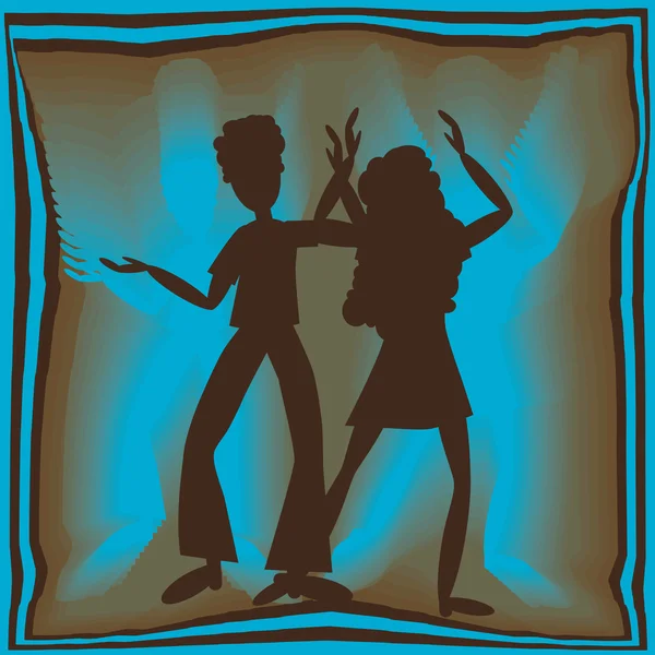 Retro dansen in blauw — Stockvector