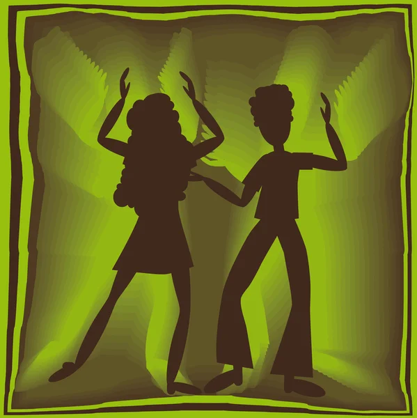 Ретро танці в зеленому — стоковий вектор