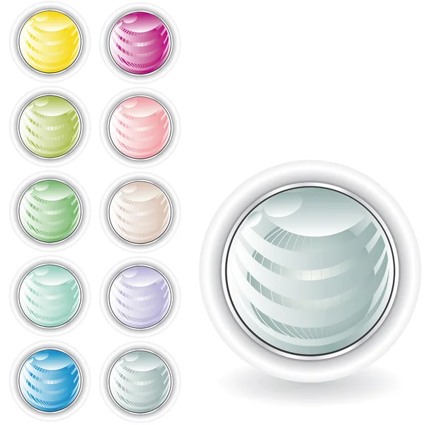 Pastel renk tonu yuvarlatılmış düğmeler — Stok Vektör