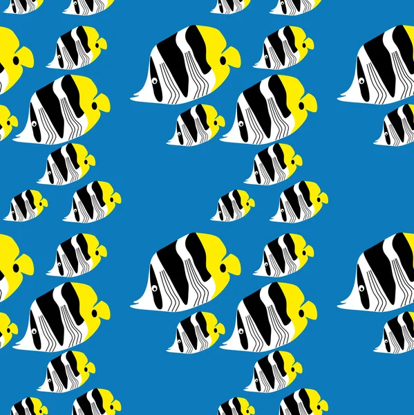 Modèle de poisson-papillon sans couture — Image vectorielle