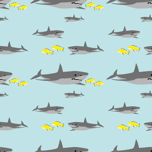 无缝鲨鱼图案 — 图库矢量图片