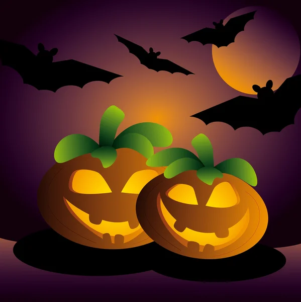 Shiny halloween pumpkin — Stock Vector