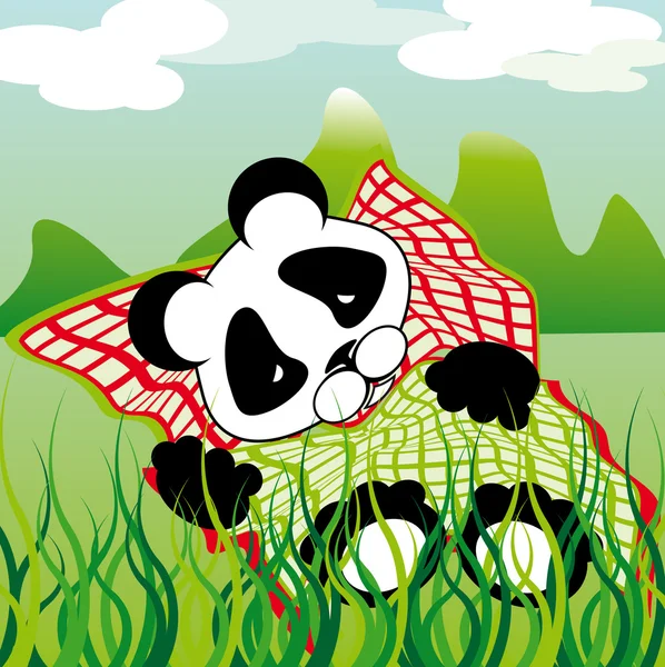 Spanie panda — Wektor stockowy