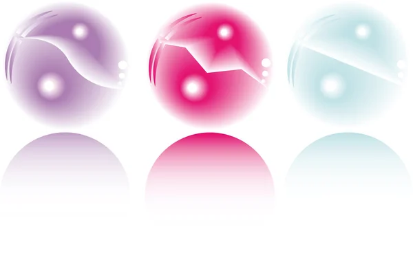 Três esferas de fantasia pastel —  Vetores de Stock