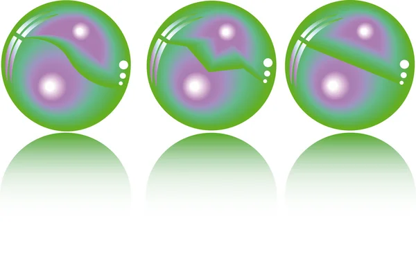 3 つの現実的な想像球 — ストックベクタ