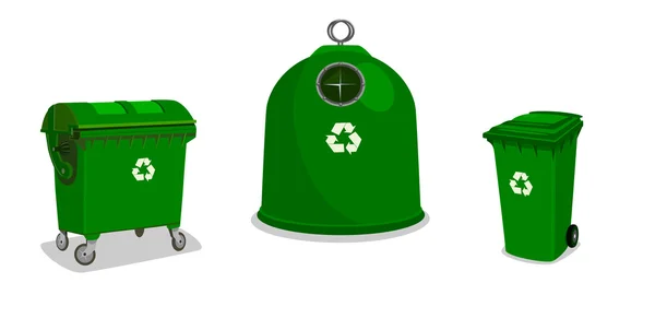 Papeleras de reciclaje en verde — Foto de Stock