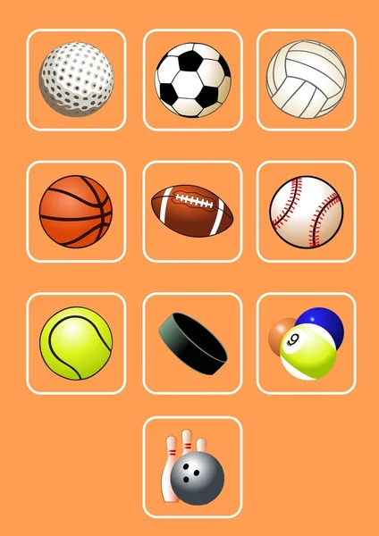 Sport Balls Icon Set — Stock Vector