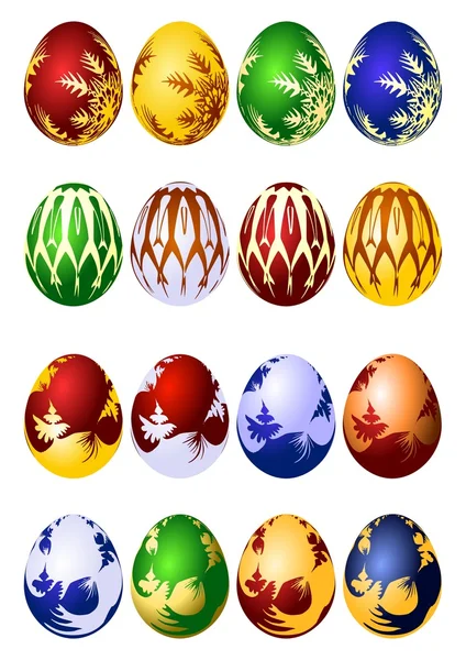 Conjunto de ícones vetoriais de ovos de Páscoa — Vetor de Stock