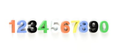 3d renkli plastik numaraları öğrenme