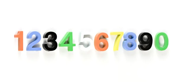 Nauka kolorowy 3d numery z tworzyw sztucznych — Zdjęcie stockowe