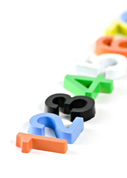 Learning colorful 3d plastic numbers — Stock Photo, Image