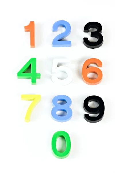 Learning colorful 3d plastic numbers Royalty Free Stock Images