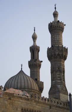 Al Azhar mosque minarets in Cairo, Egypt clipart