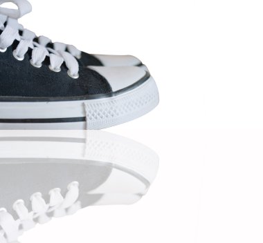 Black and white trainers with reflection clipart