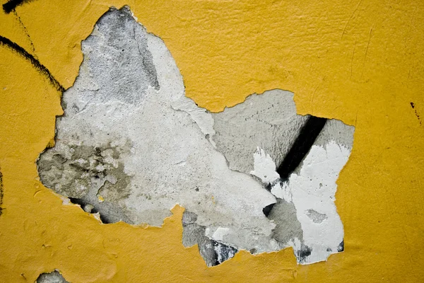 Cracked yellow paint — Stock Photo, Image