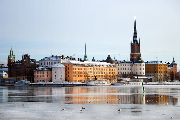 Stockholm på vintern Stockbild