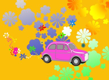 çiçek gücü hippi araba fantezi