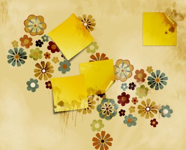 Grungy stained post it notes clipart