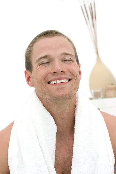 Boldog ember, spa kezelés — Stock Fotó