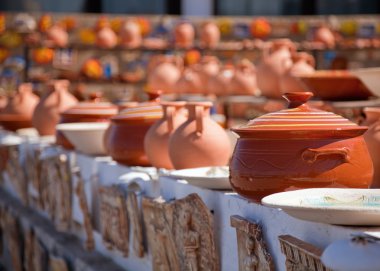 Pottery market in Crete clipart