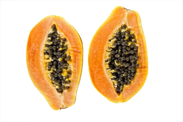 Papaya halves isolated — Stock Photo, Image