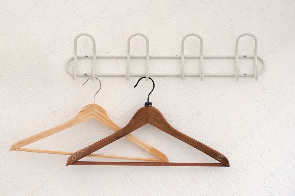 Pair of coathangers on the wall