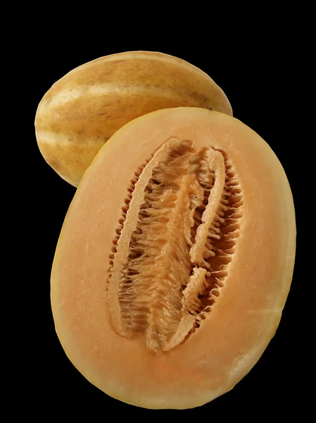 Melon on the black background — Stock Photo, Image