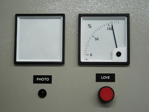 Lovemeter with empty picture frame — Stock Photo, Image