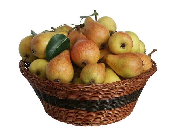Pears in the basket isolated — Stock Photo, Image