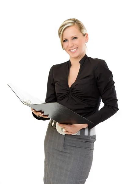 Happy auditor business woman — Stock Photo, Image