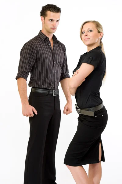 Opinionated businesswoman and agressive man — Stock Photo, Image