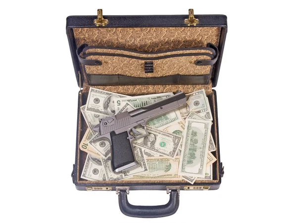 stock image Trunk with guns and money