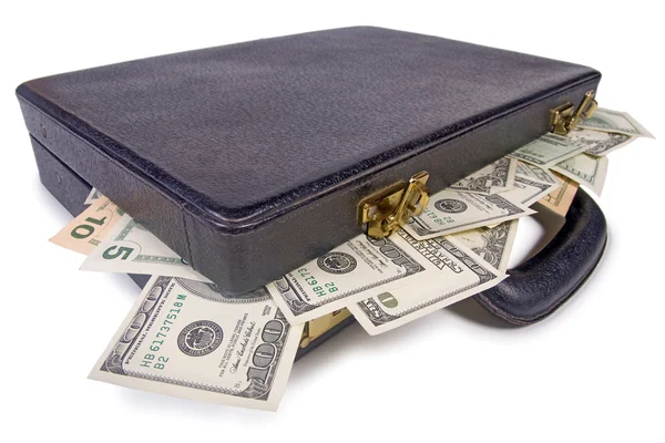 Suitcase full of money — Stock Photo, Image