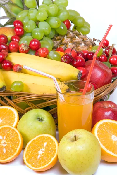 stock image Punnet with fruits and juice