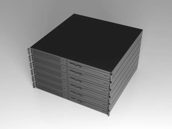 Pilha de servidor de 19 polegadas — Fotografia de Stock