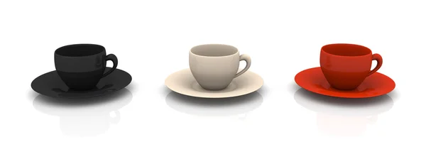 Three Coffee Cups — Stock Photo, Image