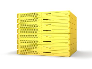 Golden 19inch Server Stack clipart