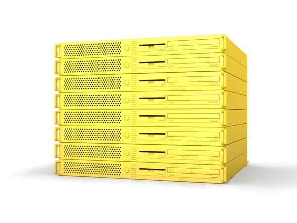 Golden 19inch Server Stack — Stock Photo, Image
