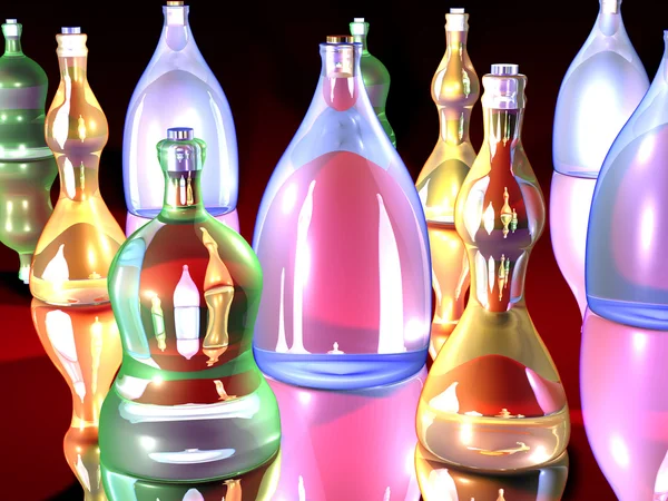 Bottiglie Gaudy — Foto Stock