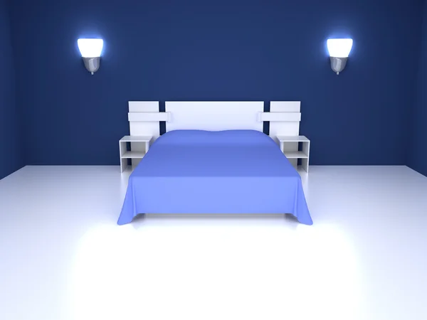 Μπλε υπνοδωμάτιο — Φωτογραφία Αρχείου