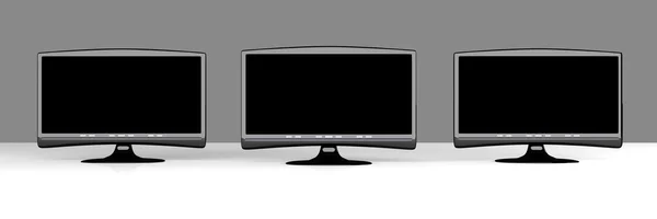 Three HDTVs — Stock Photo, Image