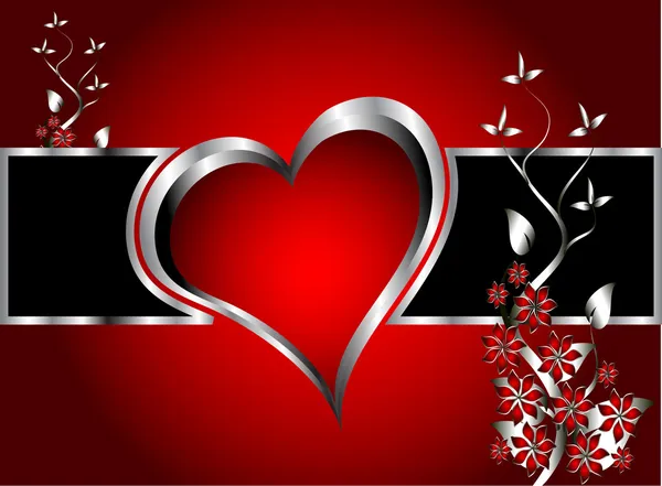Un cuore rosso San Valentino Sfondo — Vettoriale Stock