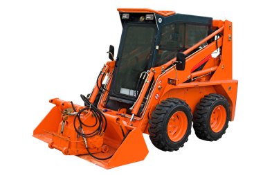 Small Orange Excavator clipart