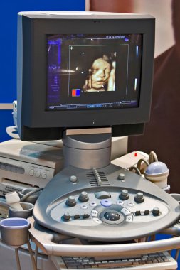 Ultrasound medical 3D scanner clipart